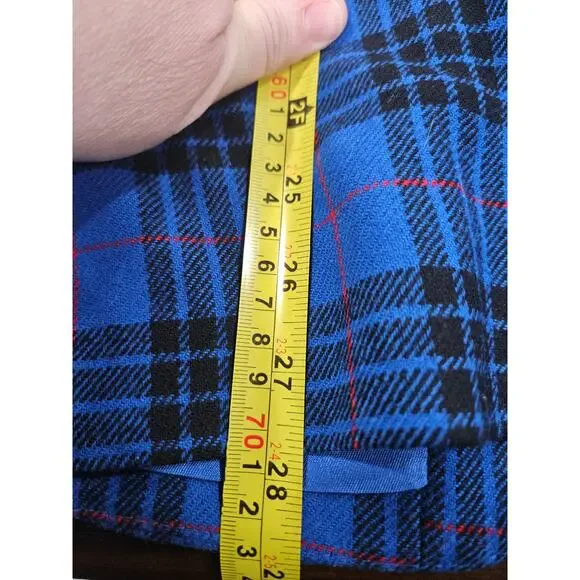 Pendleton Blue Plaid 100% Wool Blazer Gold Crest Buttons Made USA Women’s 14 - Picture 8 of 8